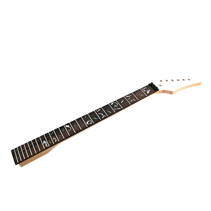 Unfinished Guitar Neck with Vines Inlays 24 fret Electric Guitar Neck Musical Instrument DIY Parts Easy to Install Drop Shipping