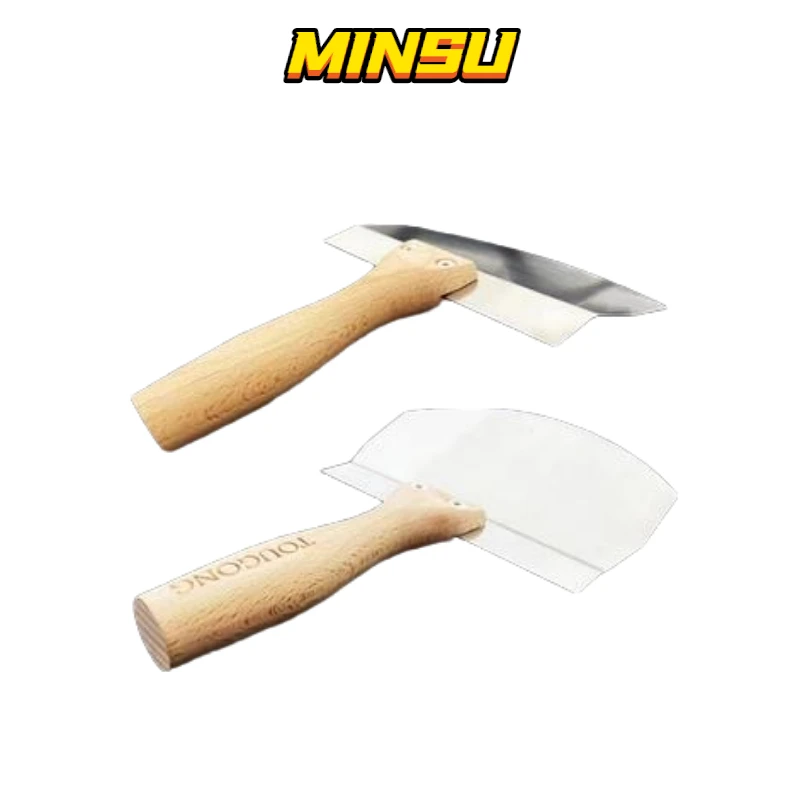 Thickened stainless steel curved wooden handle shovel