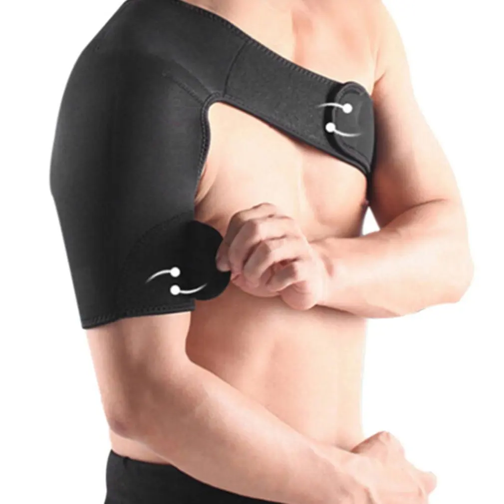 

Adjustable Breathable Gym Sports Care Single Shoulder Support Back Brace Guard Strap Wrap Belt Band Pads Black Bandage Men&Women