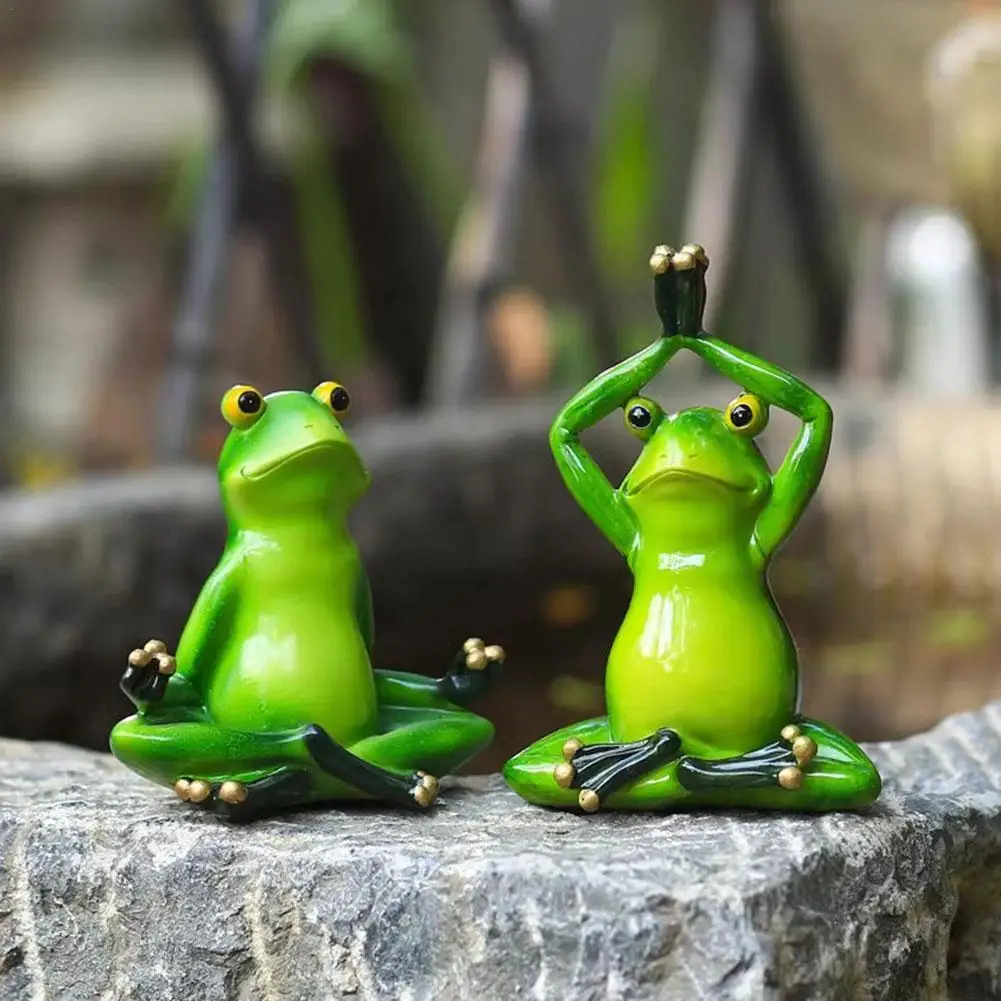 

Yoga Frog Decor Statues Resin Figurine Office Home Decoration Desktop Garden Frogs Statue Collectible Handicraft Creative Statue