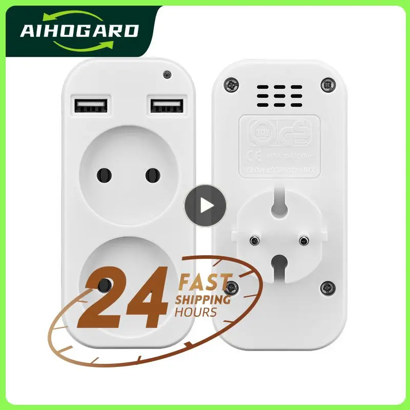 

1~5PCS Wall Outlet USB plug adapter double Socket for phone charge Free shipping Double USB Port 5V 2A Usb Indicator light