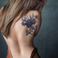 peony flower branches bird moon tattoos stickers women body waist arm art tattoos temporary girls butterfly tatoos rose chains