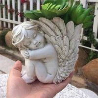 flowerpot decor multi use stylish resin angel shape decorative planter pot decoration excellent workmanship durable flower vase