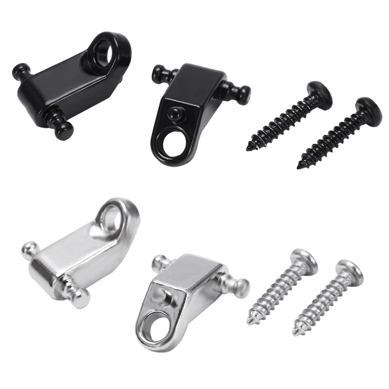 

2 Set Electric Guitar Roller String Tree String Retainer - Black & Silver