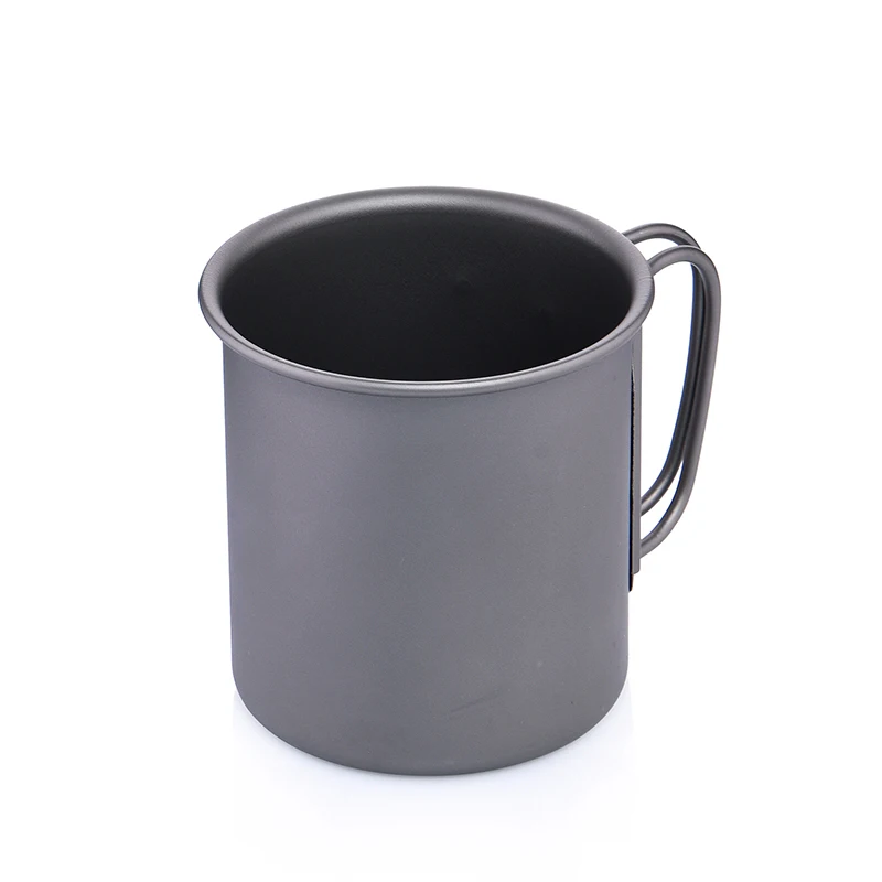 

Castle Peak 450ml Outdoor Water Cup Camping Portable Lightweight Titanium Cup with Folding Handle