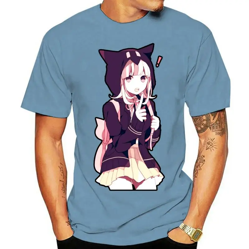 Japanese Anime School Girl Cute T Shirt - Senpai Notice Me 2022 Short Sleeve Men Slim Fit O-Neck Tees Design Online
