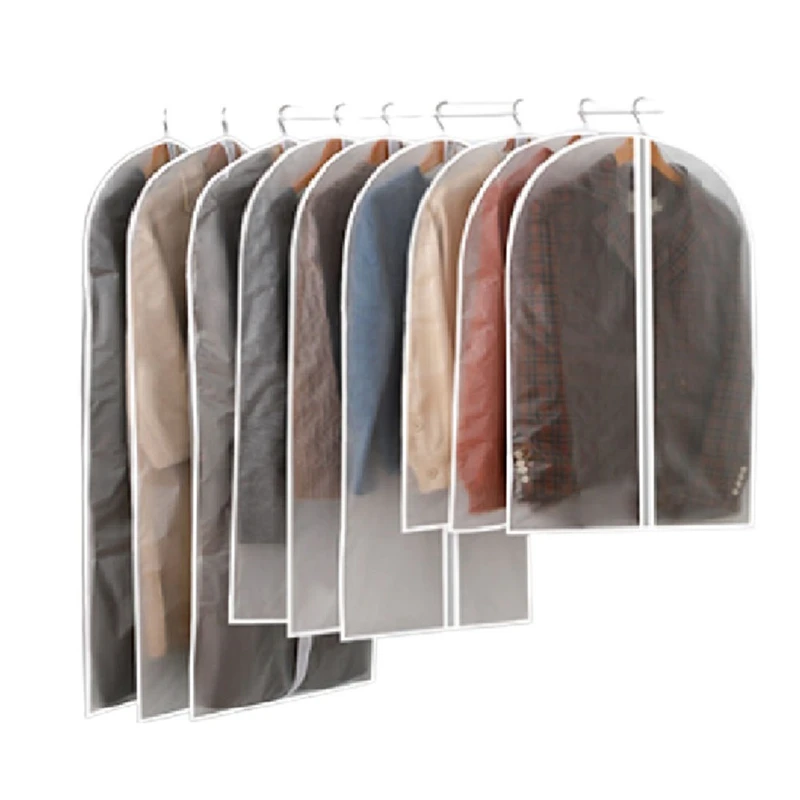 

Прозрачные мешки для одежды, Чехлы, защищающие Пыль для хранения одежды, подвесные сумки для одежды, наряды на молнии для шкафа