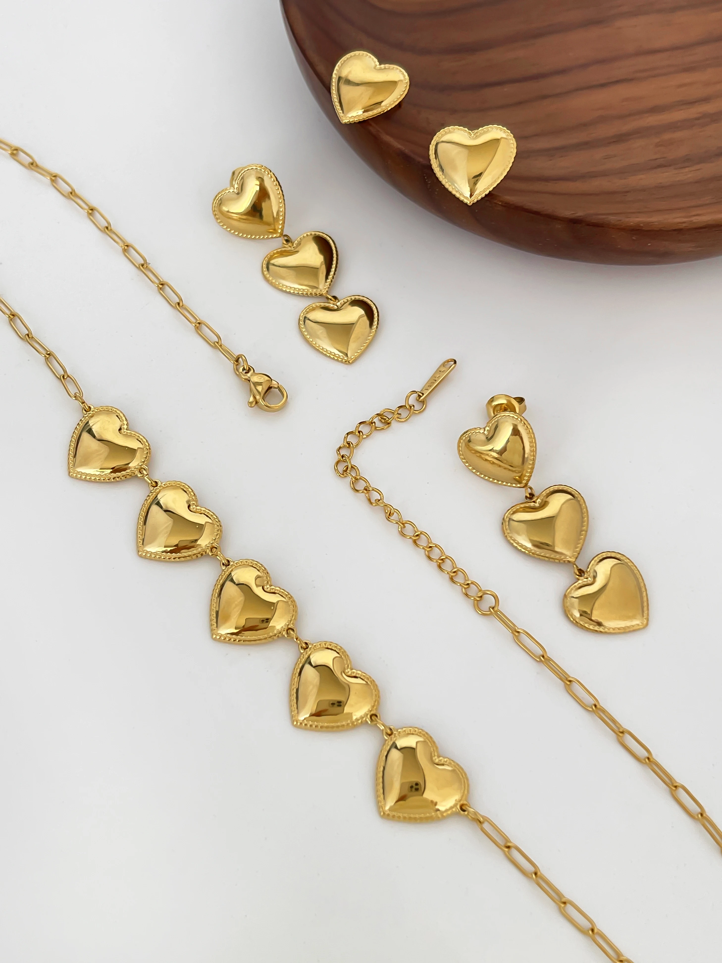 Комплект женских ювелирных изделий Peri'sbox элегантное гладкое ожерелье с