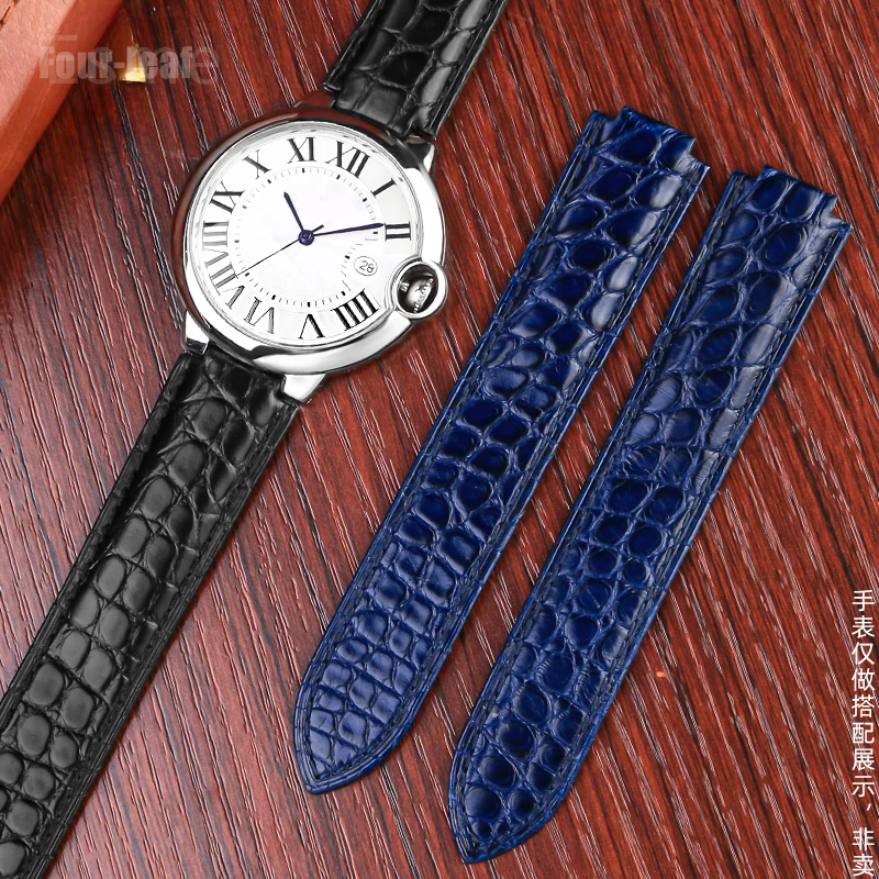 Ремешок для часов из кожи аллигатора Cartier Blue Balloon WSBB0025W69012Z4 водонепроницаемый