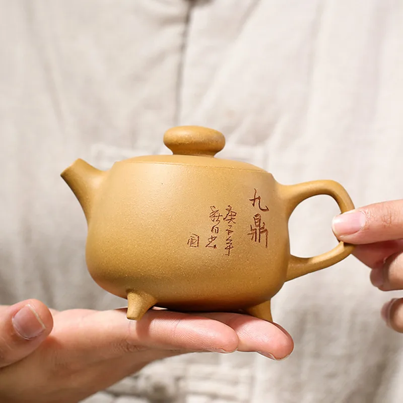 

Чайники из фиолетовой глины ручной работы Yixing, 180 мл, знаменитый чайник, домашний красивый чайник, китайский чайный набор Zisha, подарки, посуда для напитков под заказ