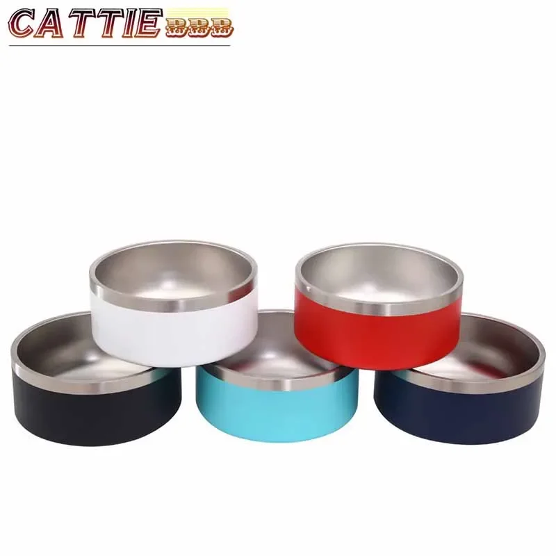 

32oz 64oz Double Wall Non-Slip Stainless Steel Pet Dog Food Feeder Water Bowl Medium Large Pets Dog Environmental friendly bowl