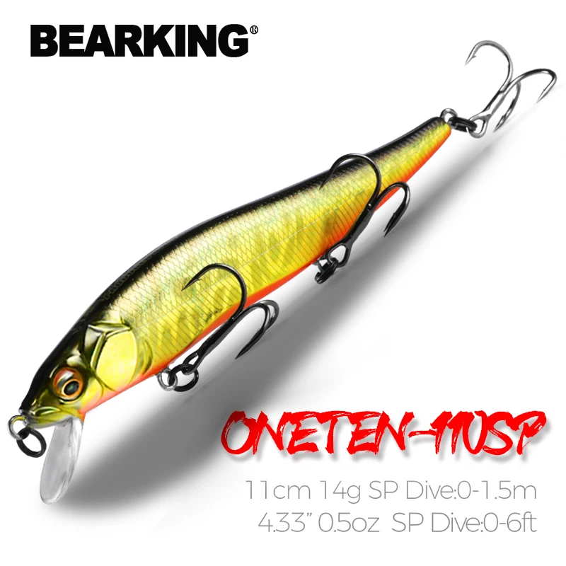 Bearking 11cm 14g SP dive 1.5m professional Minnow Wobbler fishing lures quality jerkbaits Artificial Bait Predator tackles |