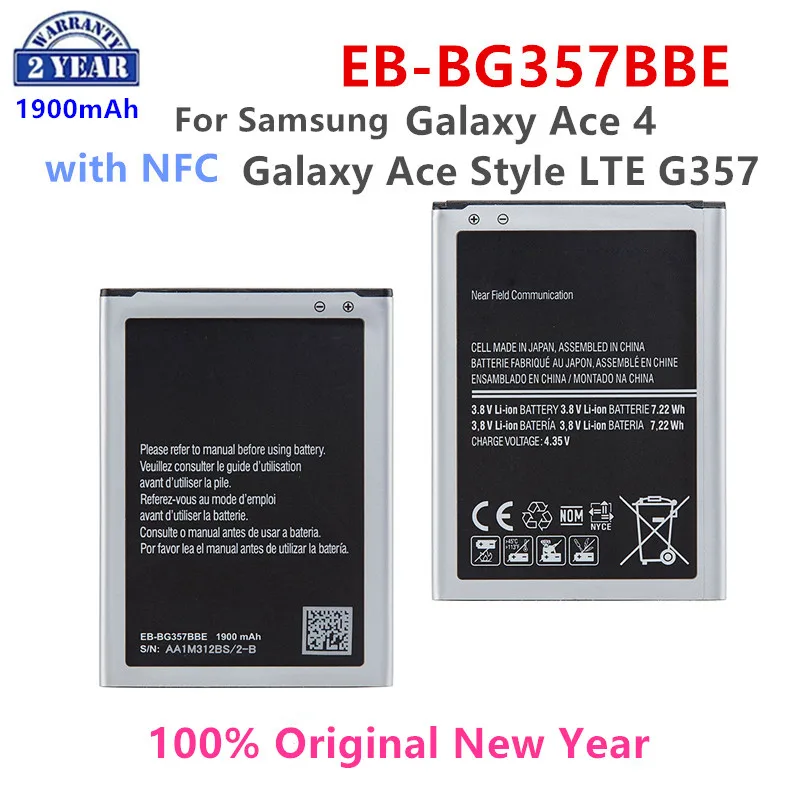 

SAMSUNG оригинальная EB-BG357BBE Замена 1900mAh аккумулятор для Samsung Galaxy Ace 4 Galaxy Ace стиль LTE SM-G357FZ G357 с NFC