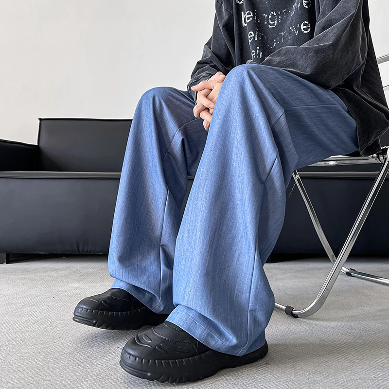 Брюки мужские с эластичным поясом модные штаны в Корейском стиле свободные