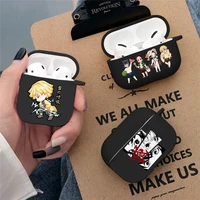 cartoon japan anime demon slayer soft silicone tpu case for airpods pro 1 2 3 luxury black wireless bluetooth earphone box cover