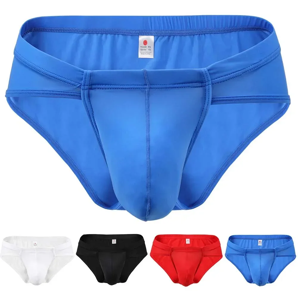 Мужские сексуальные эластичные трусы с низкой посадкой U-образная выпуклая сумка