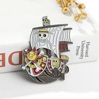 fashion anime one piece pirate ship enamel pins and brooches for women men lapel pin backpack bags badge friend gifts wholesale