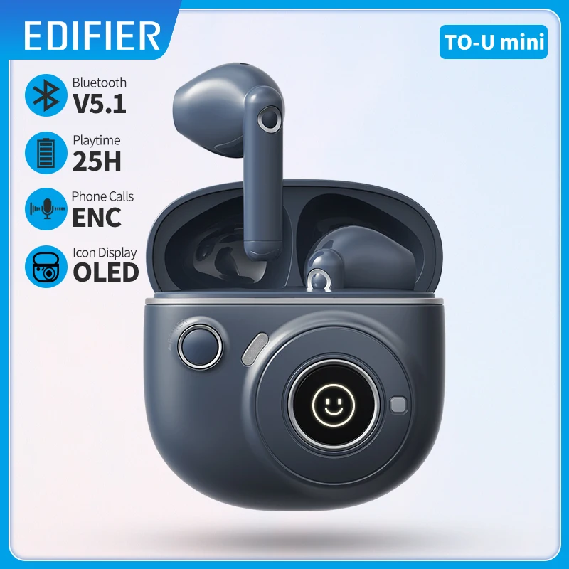 

Edifier TO-U2 mini TWS Wireless Bluetooth Earphones OLED Display 13mm Driver Up to 25 hours Playback IP54 Waterproof
