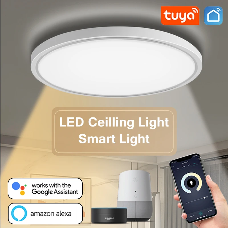 

Tuya Smart Led ceiling lamp 3Color Changeable for bedroom lighting App Voice Control Alexa/Google Remote Control Ceiling lights