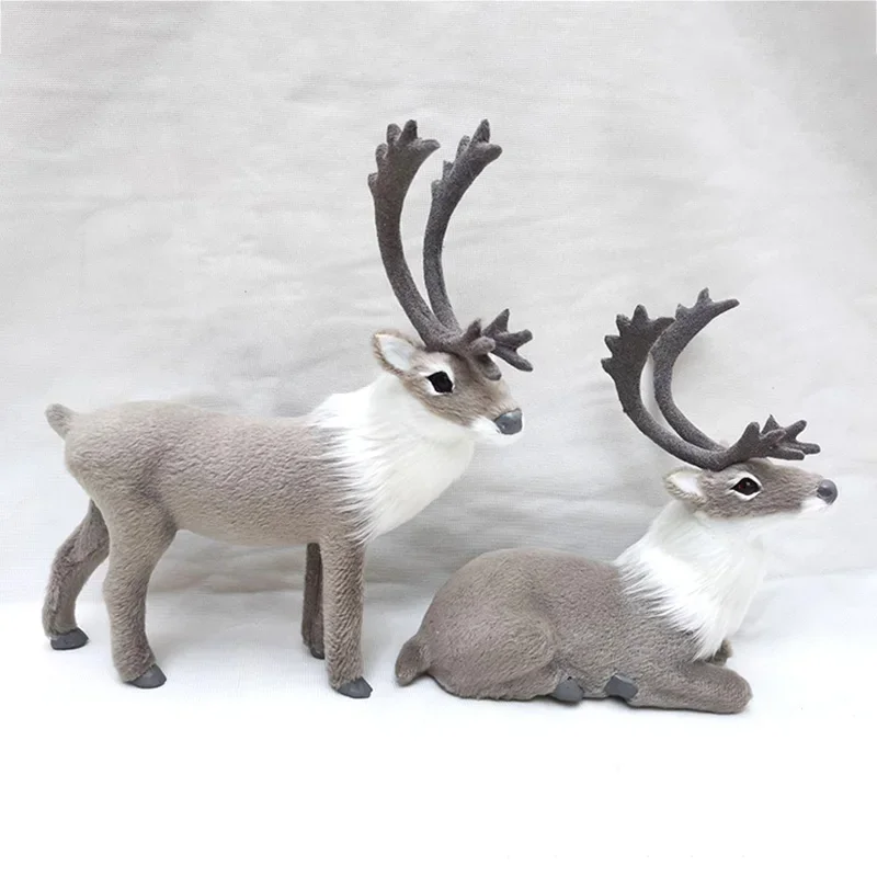 

Imitation Sika Deer Ornaments Simulation Christmas Elk Model Miniature Reindeer Figurines Toy Props Home Garden Table Decoration