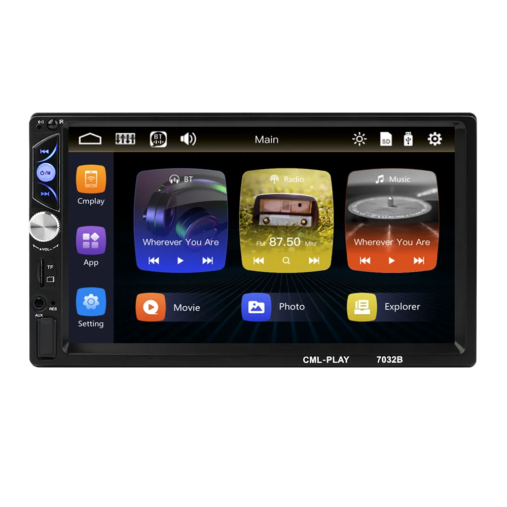 

Newest 2 din Autoradio Bluetooth Mirrorlink Car Stereo 7 inch HD MP5 Car Multimedia Player Aux FM Input Receiver with Rear Camer