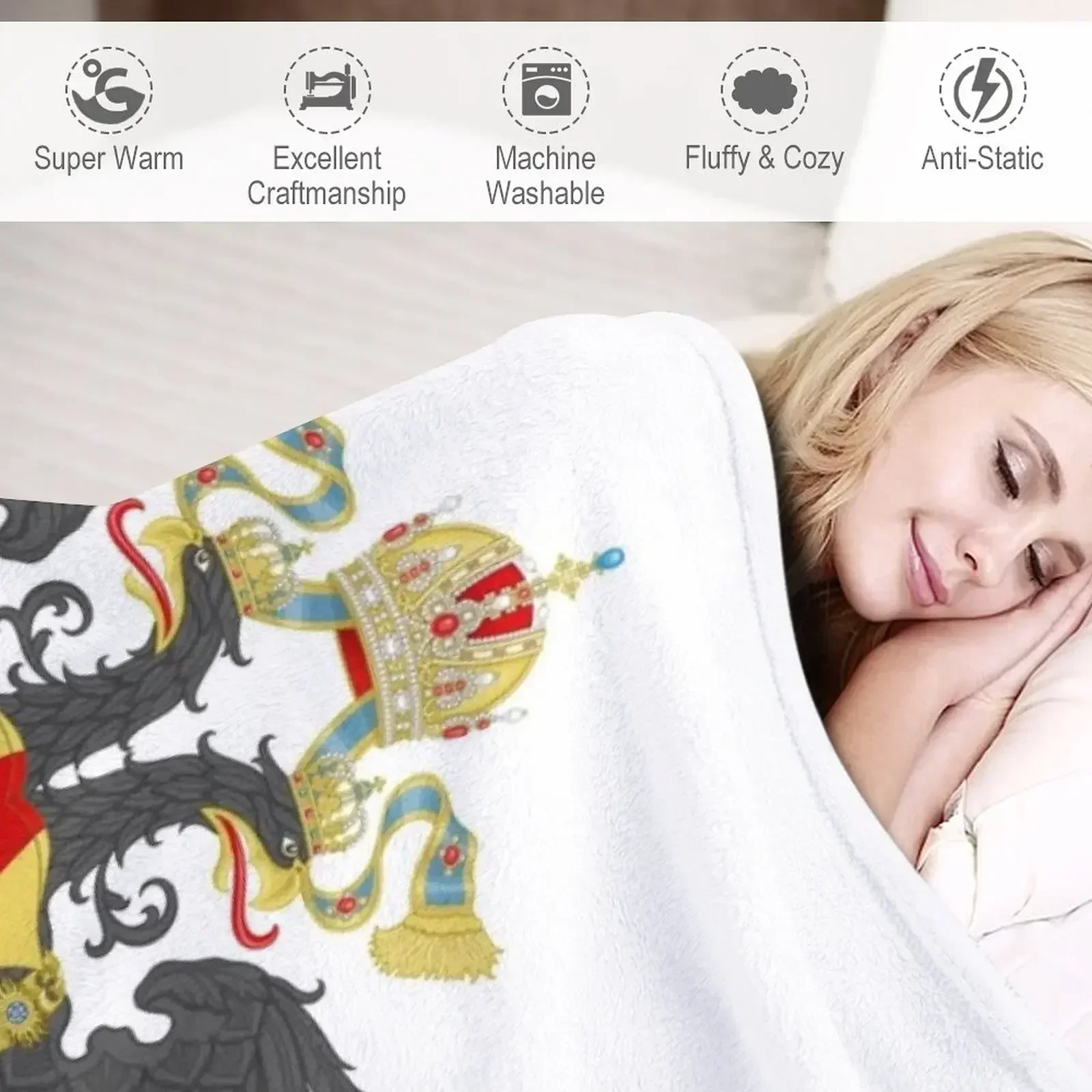 Kaiser Viele Wappen des ? Vissischen Reiches историisch Плед Мягкие милые одеяла