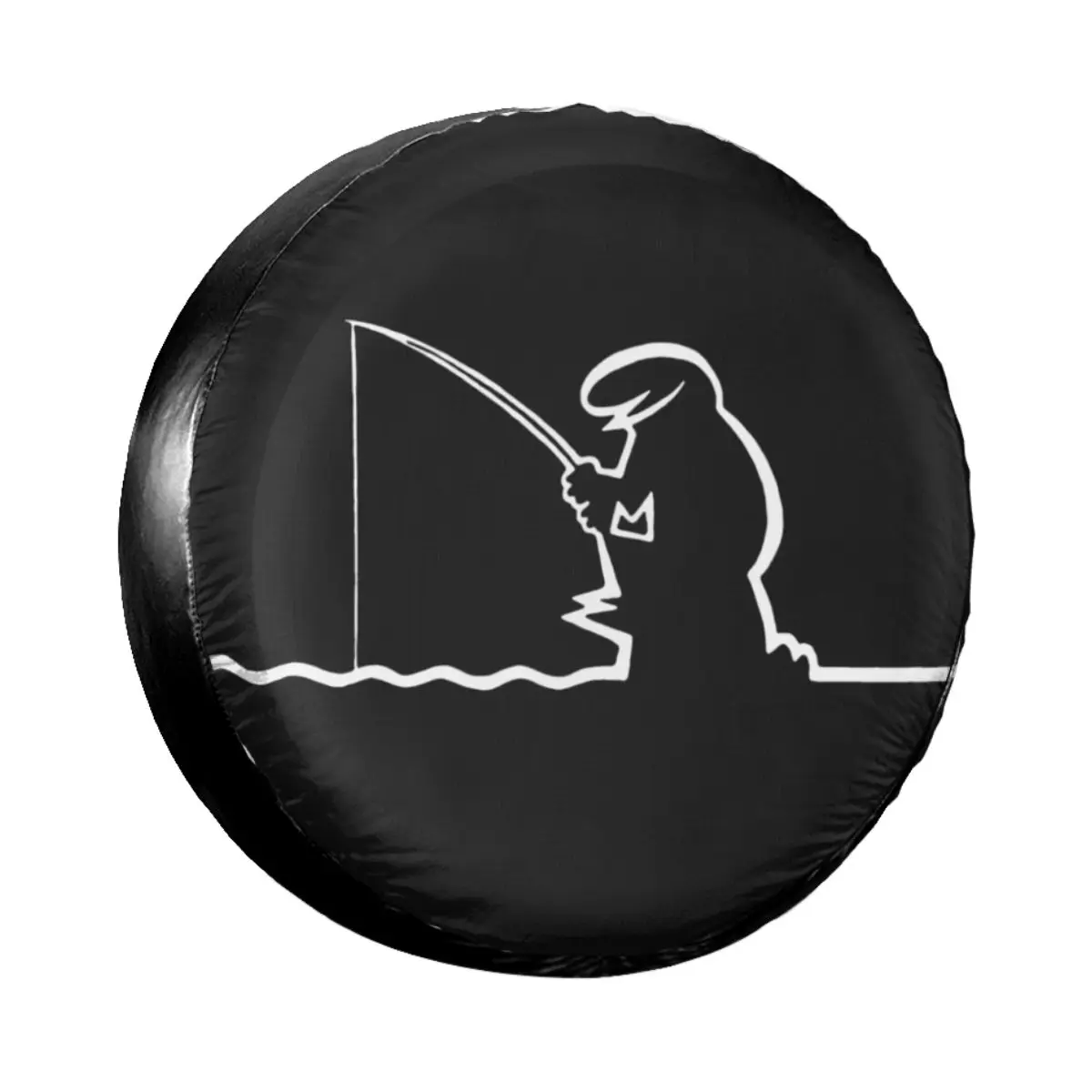 

Funny La Linea Fishing Spare Tire Cover for Jeep Pajero Custom Animation Art Comedy Car Wheel Covers 14" 15" 16" 17" Inch