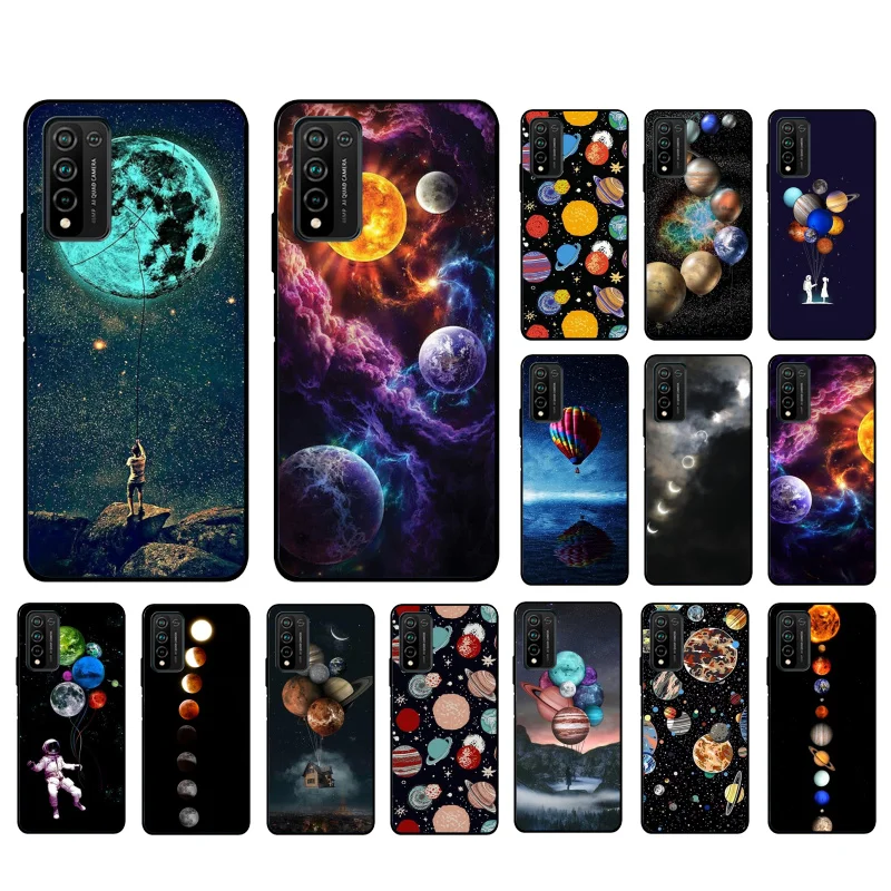

Moon Stars Space Astronaut Phone Case for Huawei Honor 50 10X Lite 20 7A 7C 8X 9X Pro 9A 8A 8S 9S 10i 20S 20lite 7X 10 lite