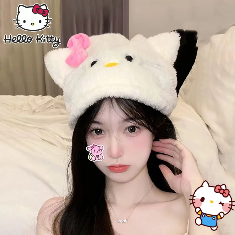 Женская плюшевая Шапка-бини зимняя модная с милым мультяшным рисунком теплая