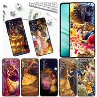 disney beauty and beast for xiaomi redmi note 11e 11s 11 11t 10 10s 9 9t 9s 8 8t pro 5g 7 5 black soft tpu phone case funda