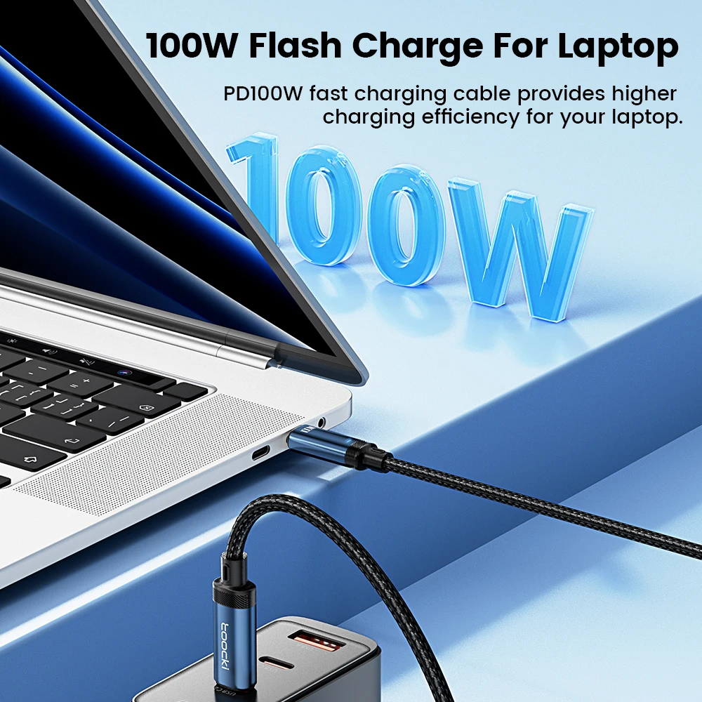 Toocki 5A USB C To Type C Cable PD 100W Fast Charging Phone Charger Data Cable For Macbook Samsung POCO F3 Oneplus Xiaomi Huawei