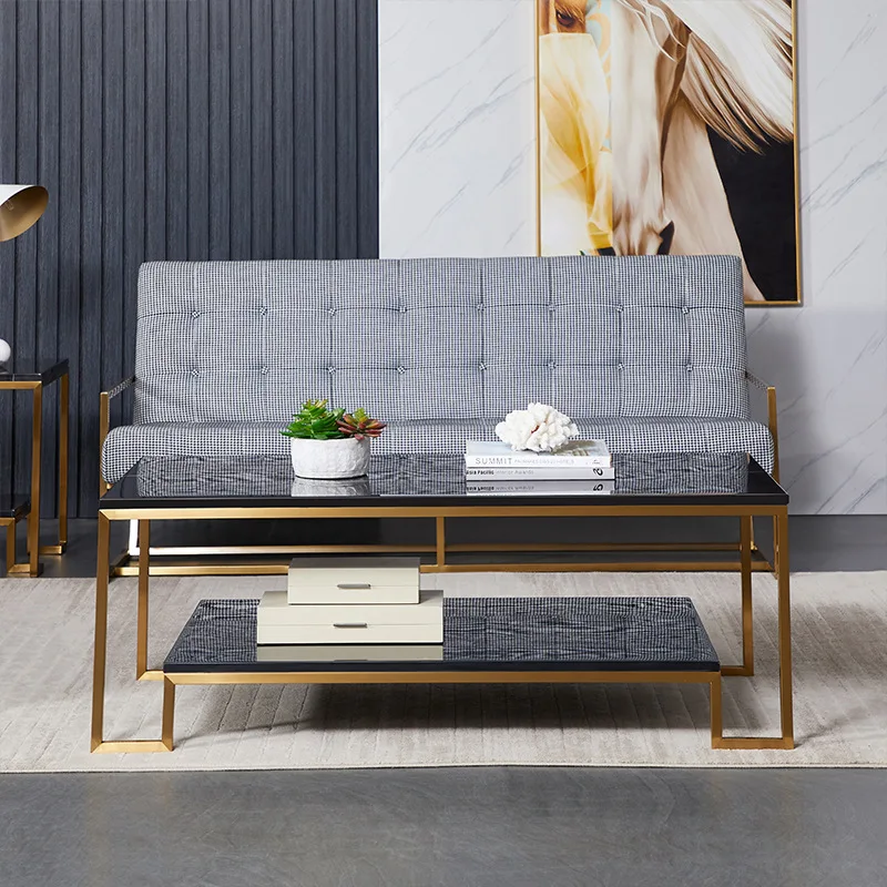 

Light Luxury Simple Modern Stainless Steel Coffee Table TV Cabinet Combination Storage Living Room