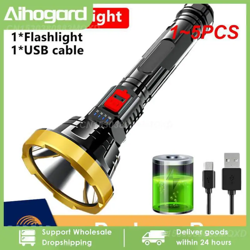 

1 ~ 5 шт., мощный фонарик, фонарик P700, тактическая вспышка, большой диапазон 1000 м, водонепроницаемый, для кемпинга, ручной фонарик, USB, перезаряжаемый