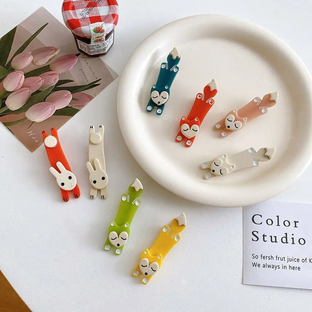 

Creative New Barrettes Hair Side Clip Ins Brided Hairpin Women Hairpin Korean Duckbill Clip Rabbit Hair Clip Acetate