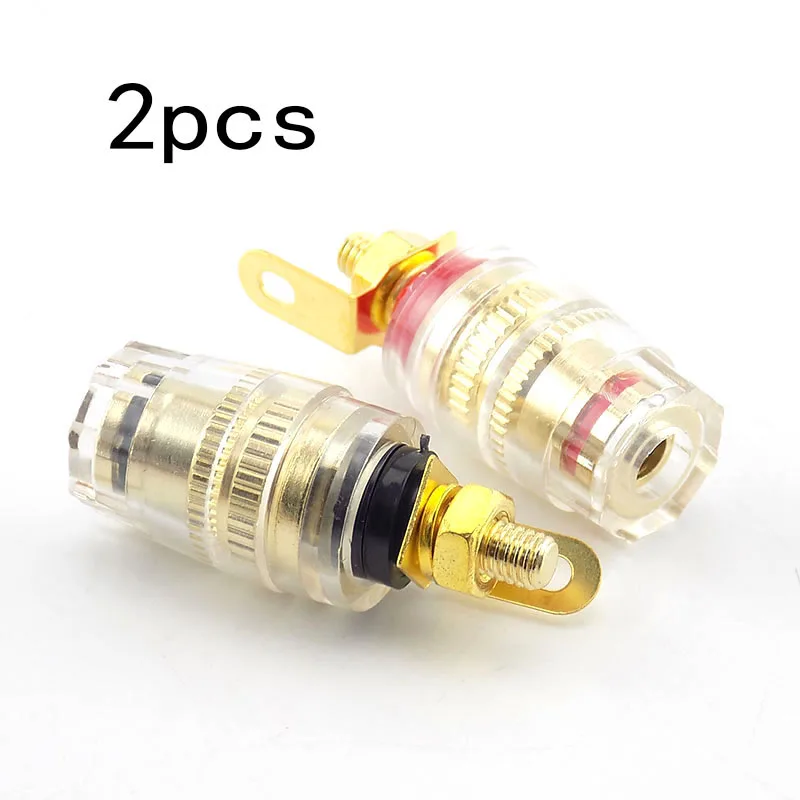 

2pcs RCA Connector 4mm Banana Socket Professional Gold Plated Binding Post Banana Plug Jack Clear Amplifier Speaker Adapter w1