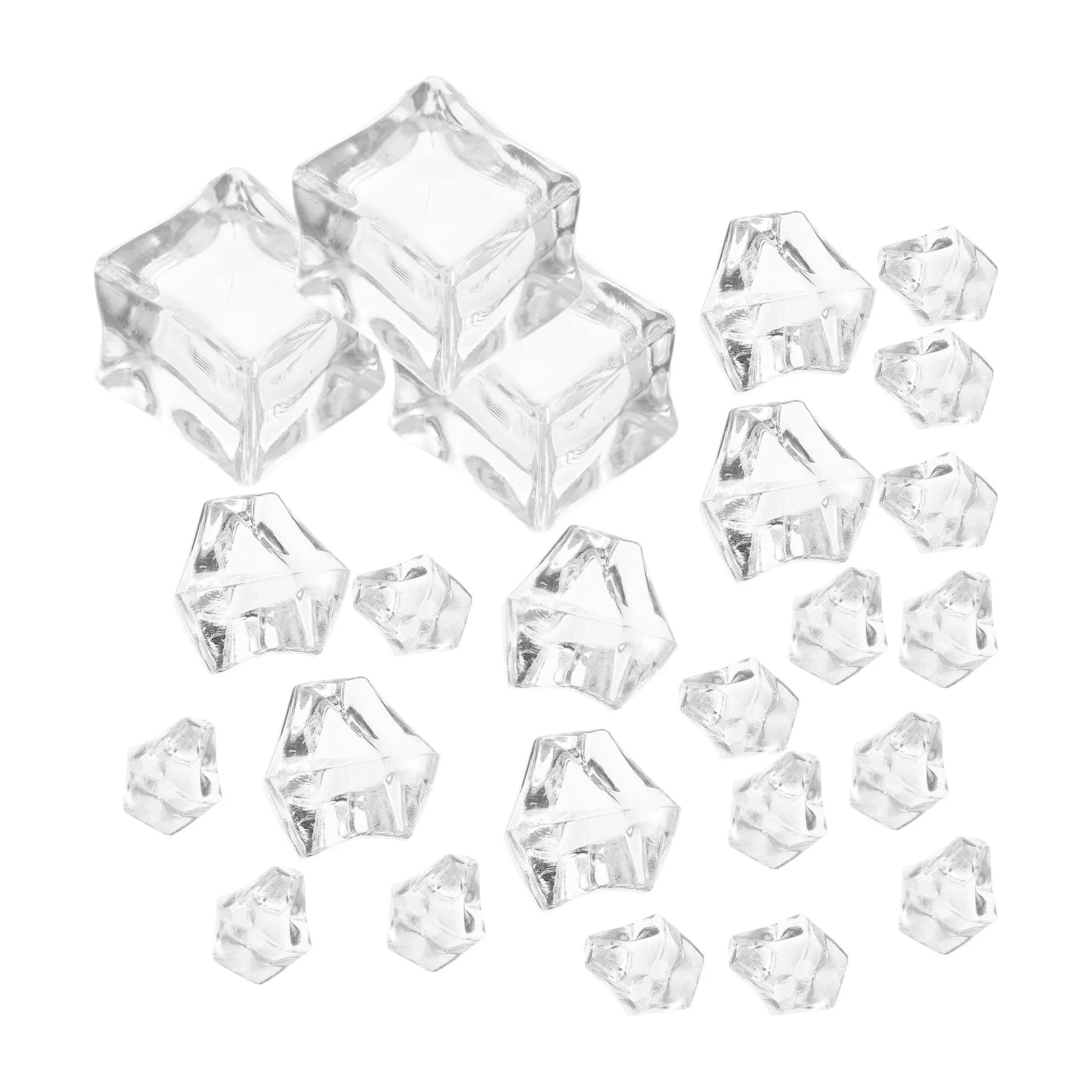 

48pcs Fake Ice Cubes Acrylic Ice Crushed Rocks Fake Ice Cube Photo Props
