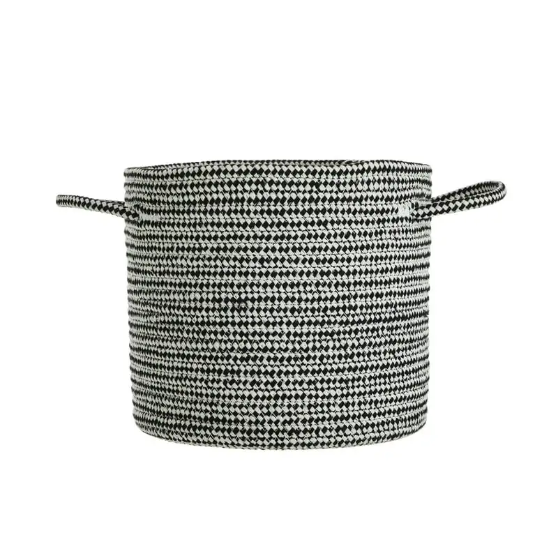 

Black and White Cotton Rope Decorative Storage Basket with Handles Bike basket Hangmandjes keuken Wicker basket Stuffed animal s