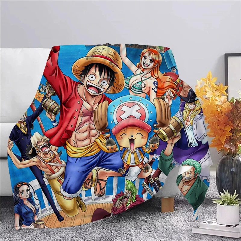 

Fashion One Piece Luffy Flannel Blanket 3D Print Anime Sofa Travel Teens Women Men for Beds Home Living Portable custom blanket