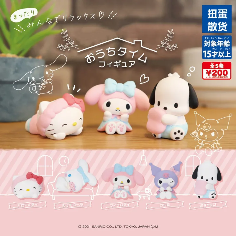 

5Pcs My Melody Kuromi Cinnamoroll Action Figures Kawaii Ornaments Pvc Model Peripherals Toys Christmas Gifts for Kids