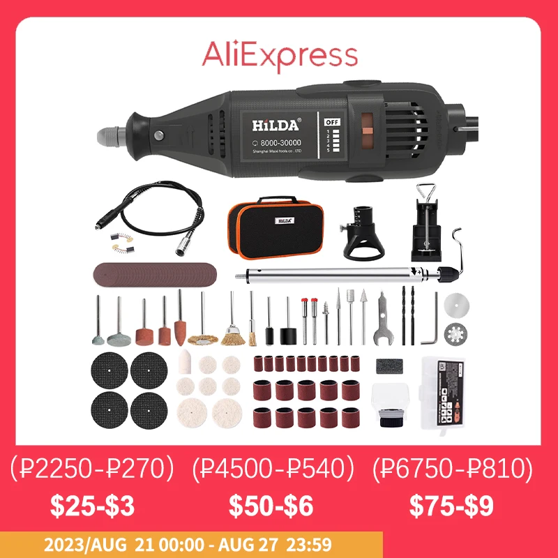HILDA Electric Drill Grinder Engraver Pen Grinder Mini Drill Electric Rotary Tool Grinding Machine Accessories