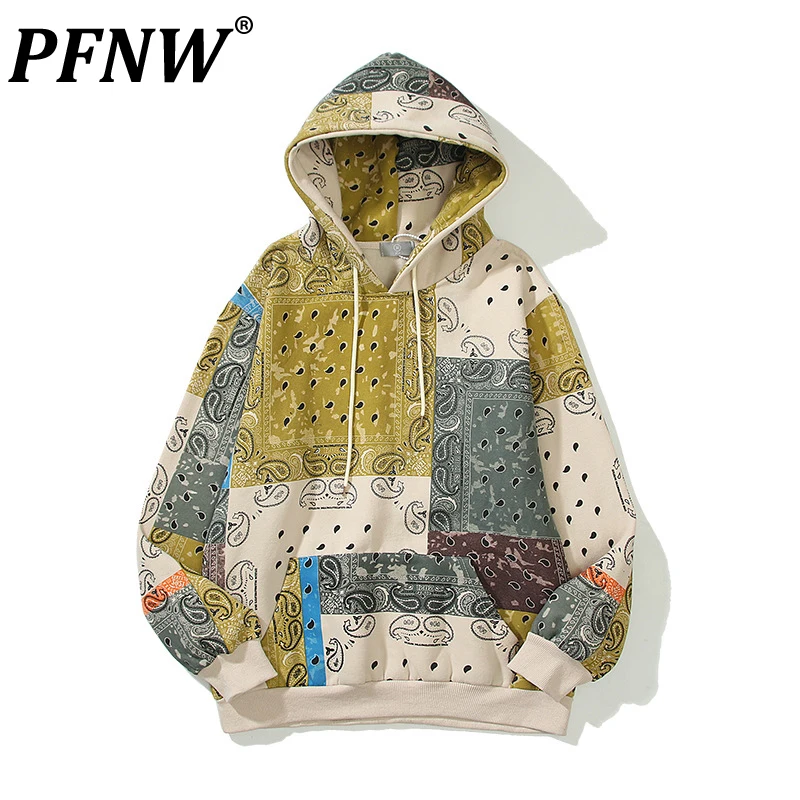 

Мужская толстовка с капюшоном и принтом пейсли, 28A1902