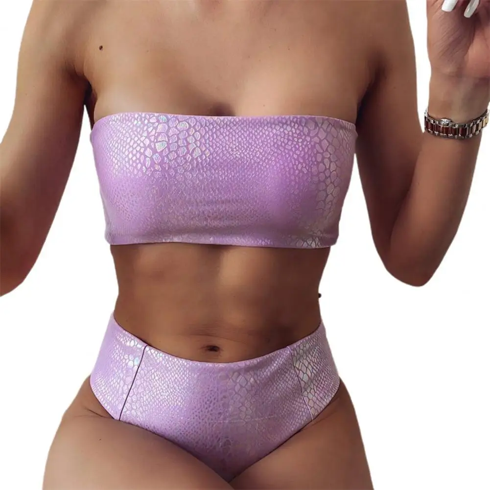 

2022 Swimwear Women Push Up Bikini Set Sexy Off Shoulder Two Piece Snake Print Women Swimsuit for Beachwear