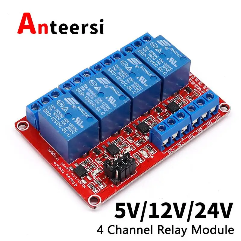 

4-Канальный Релейный Модуль 5V12V2 4 в с поддержкой изоляции оптрона, Расширительная плата триггера высокого и низкого уровня