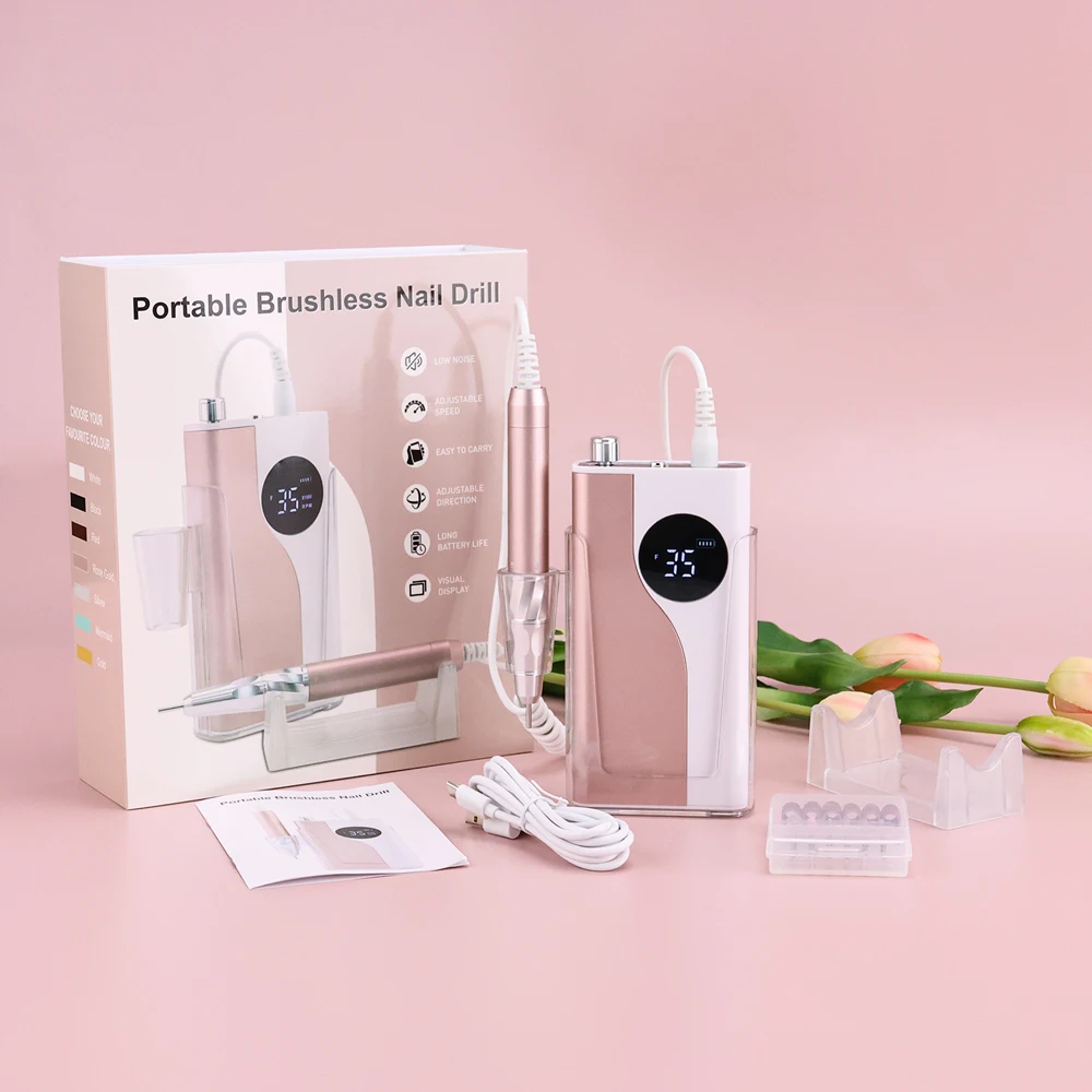 Бесщеточная дрель для ногтей 35000 об/мин 85 Вт перезаряжаемая электрическая