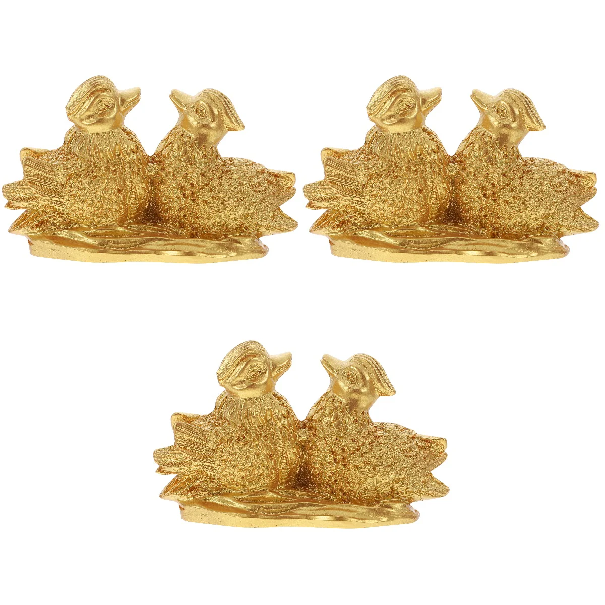 

Duck Animal Mandarin Figurine Wedding Resin Gift Ducks Statue Bird Crafts Congratulation Artificial Model Ornament Golden