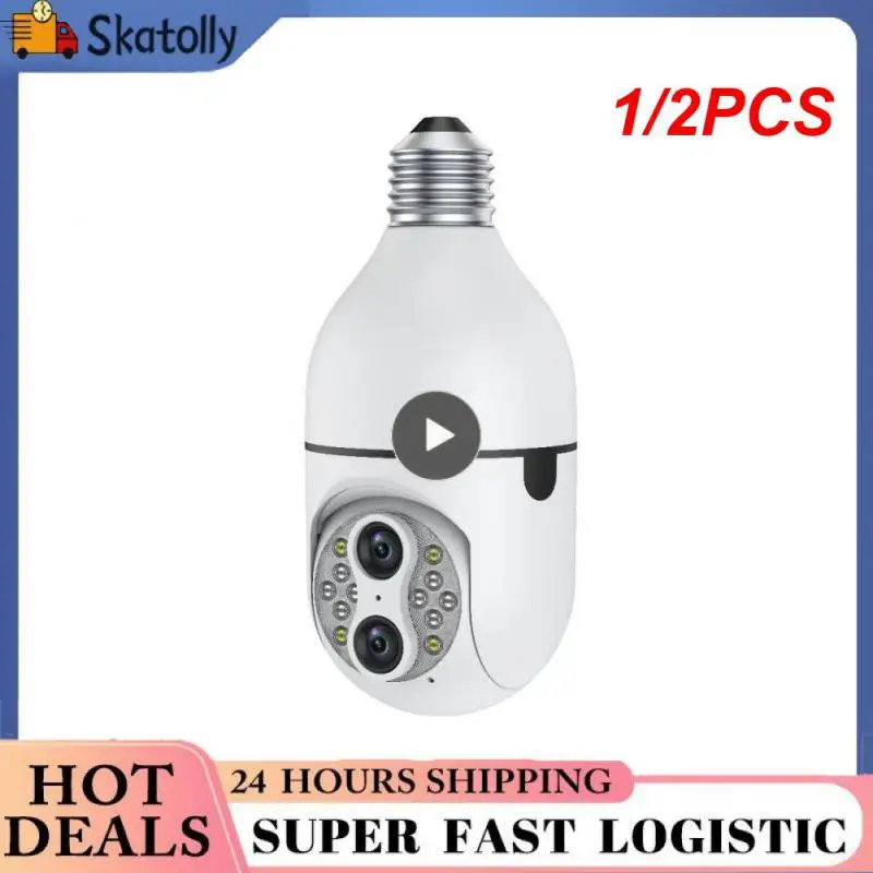 

1/2PCS Mccpuo 4MP Dual Lens E27 Bulb Surveillance Camera WIFI 360 Auto Tracking 360 PTZ IP Camera Color Night Vision IP Security