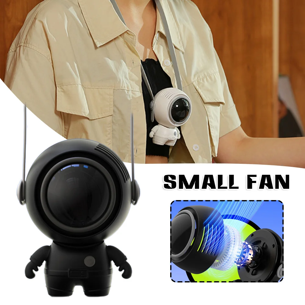 

Портативный мини-астронавт вентилятор без листьев Тихая зарядка через USB для уличного спорта маленький ABS + силикагель Тип C Интерфейс Лето ...