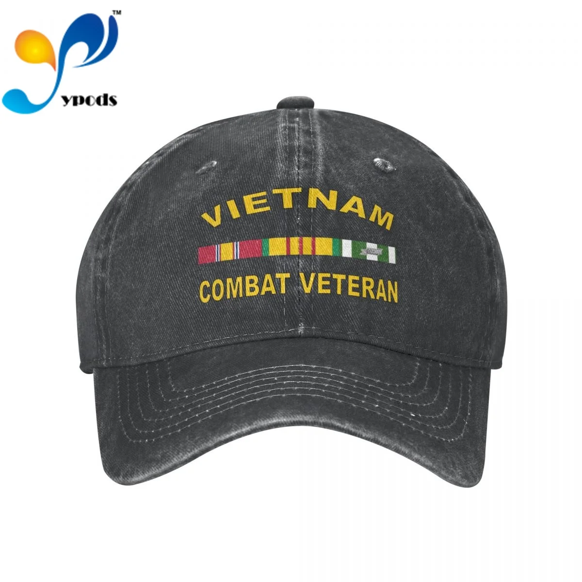 

Combat Veteran Vietnam With Ribbons Denim Baseball cap Snapback Hats Autumn Summer Hat for Men Women Caps Casquette hats