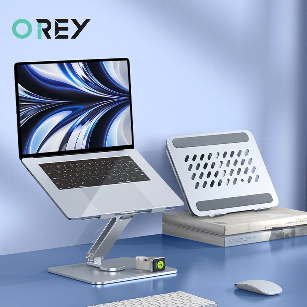 

360° Rotatable Laptop Stand Aluminum Alloy Notebook Holder Liftable Laptop Stand Compatible Within 18Inch Laptop Tablet Computer