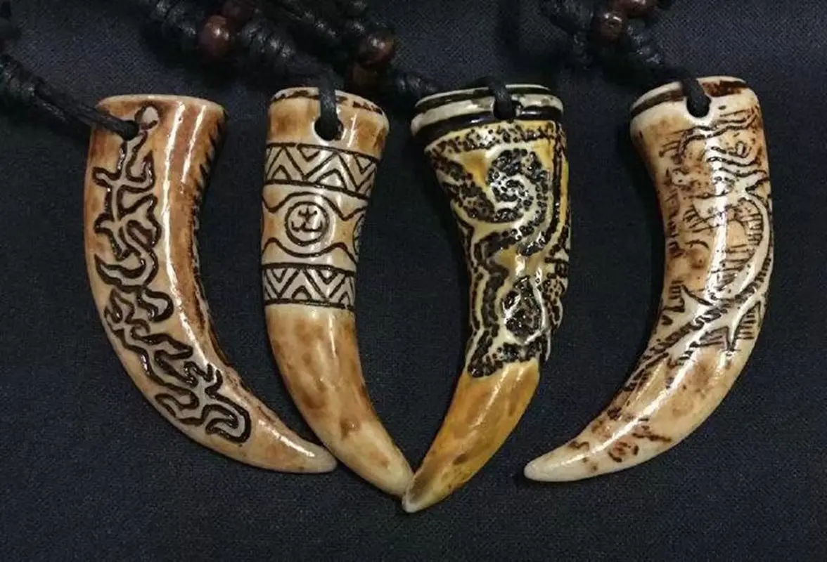 12 шт. этнический Амулет из искусственной кости яка ожерелье с подвеской в виде